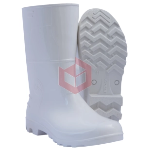 Bota de PVC n.39 branca cano médio safety boots