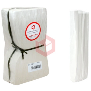 Saco de papel branco para talher 6x26cm Mirimpel c/500un 