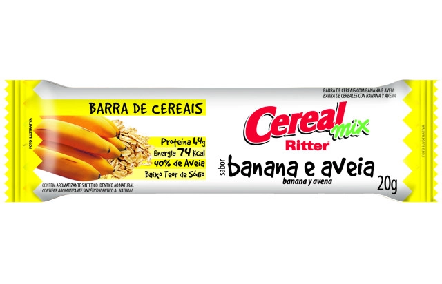 Cereal banana e aveia Mix Ritter 24x20g