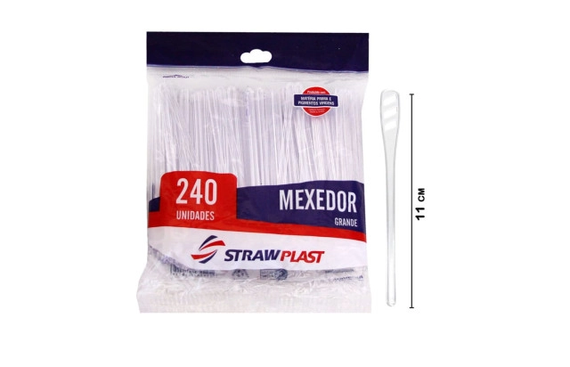 Mexedor Straw msg801 drink 11cm cristal c/240un