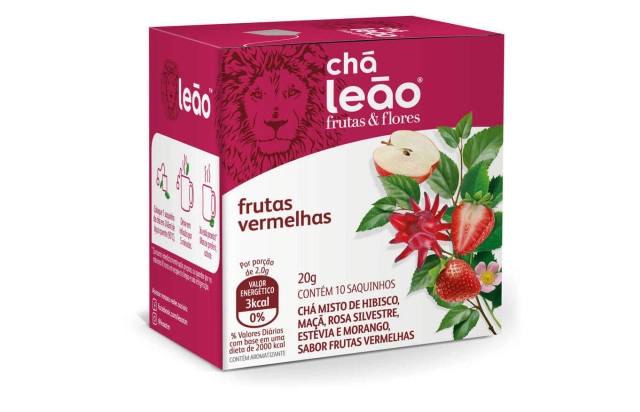 Chá de frutas vermelhas envelopado Leão 10x1.6g