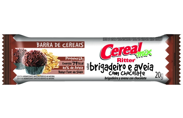 Cereal brigadeiro aveia chocolate Mix Ritter 24x20g