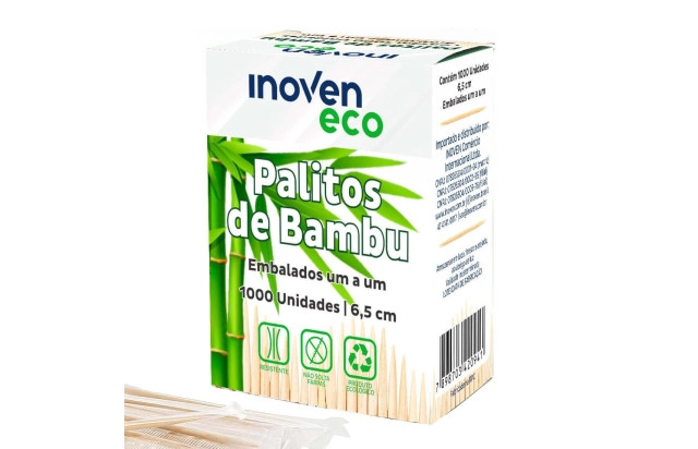 Palito dental de bambu Inoven sache c/1000un
