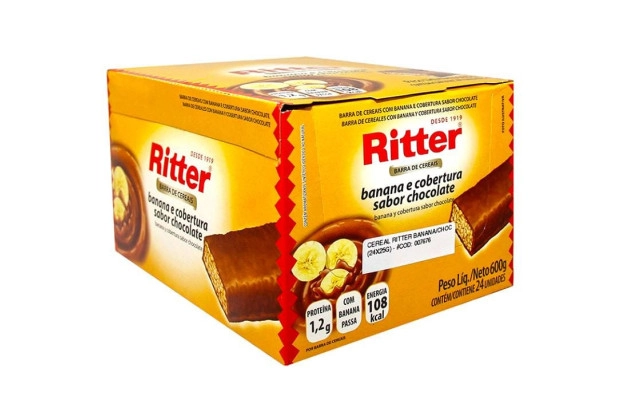 Cereal banana e cobertura chocolate Ritter 24x25g