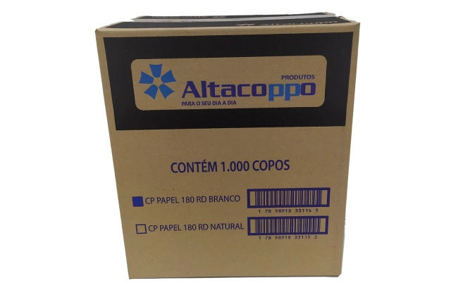 Copo de papel Altacoppos 180ml 20x50un