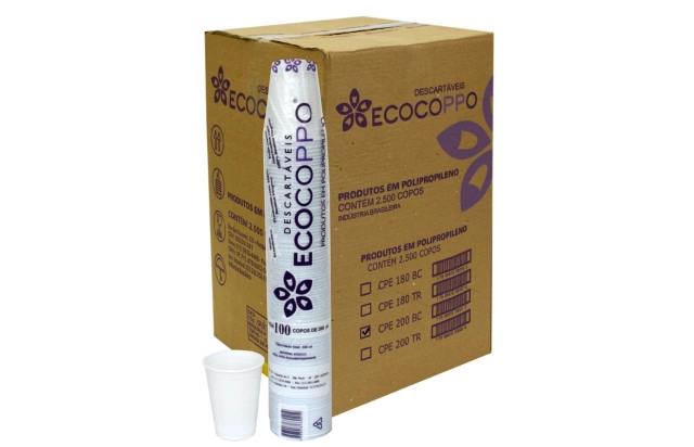 Copo Ecocoppo/branco 200ml (25pctsx100un)