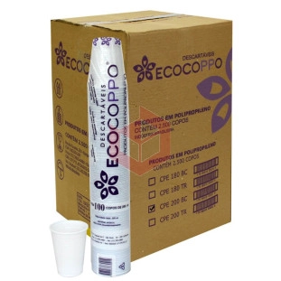 Copo Ecocoppo/branco 200ml (25pctsx100un)