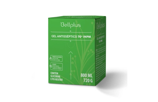 Álcool gel 70% antisséptico BellPlus 800ml