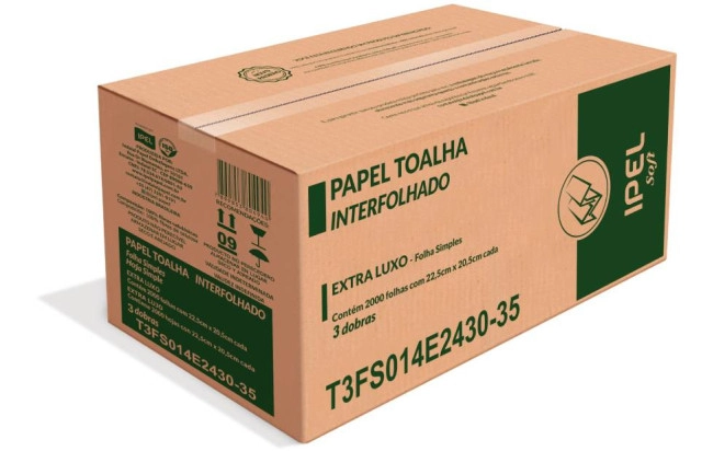 Papel toalha Ipel Soft 3dD 22,5x20,5cm c/2000 T3FS014E243035  