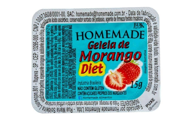 Geleia diet Homemade morango e goiaba sachê 144x15g