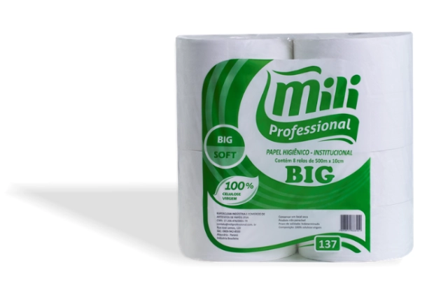 Papel higiênico Mili Big Soft 100% celulose 8x500m R-137