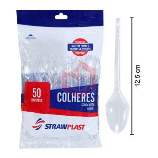Colher Straw 200 csc621 sobremesa cristal c/50un