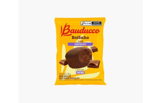 Bolinho chocolate sem recheio Bauducco 16x40g