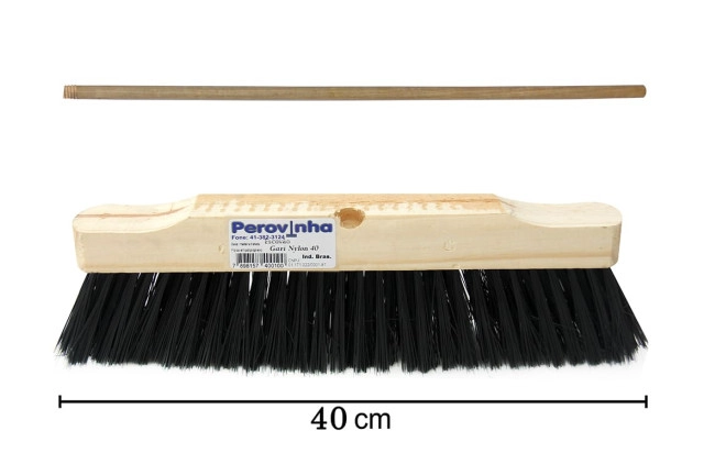 Escovão gari nylon 40cm com cabo Perovinha R.18