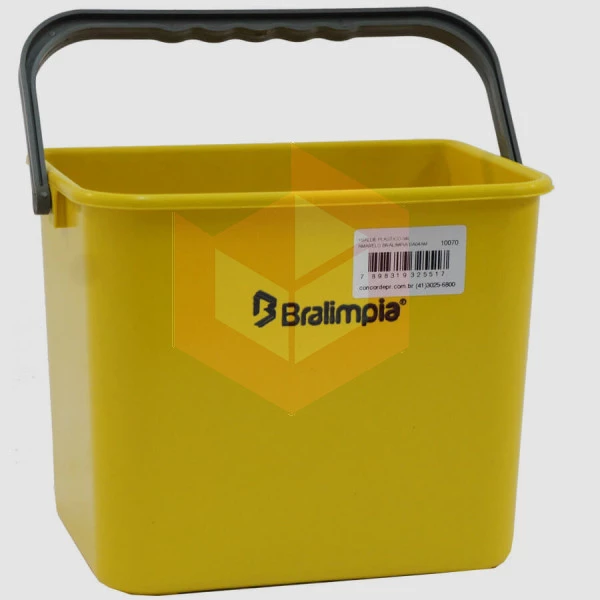 Balde plástico 4l amarelo Bralimpia BA04AM