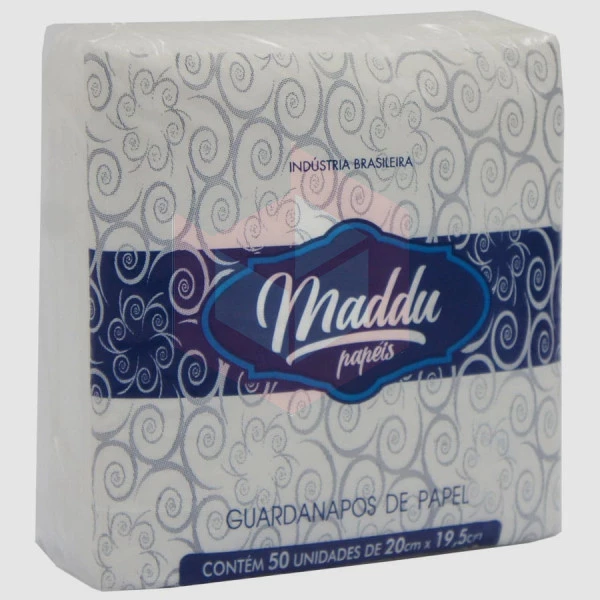 Guardanapo Maddu folha simples 20cmx19.5cm c/50un