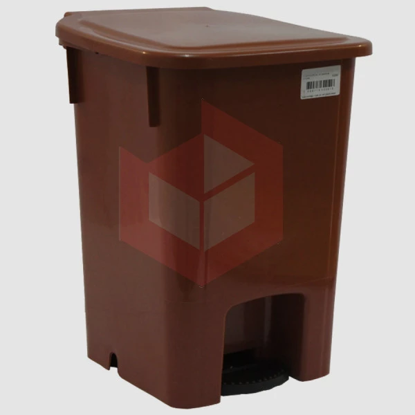 Lixeira com pedal 15l marrom Bralimpia CP1SMR