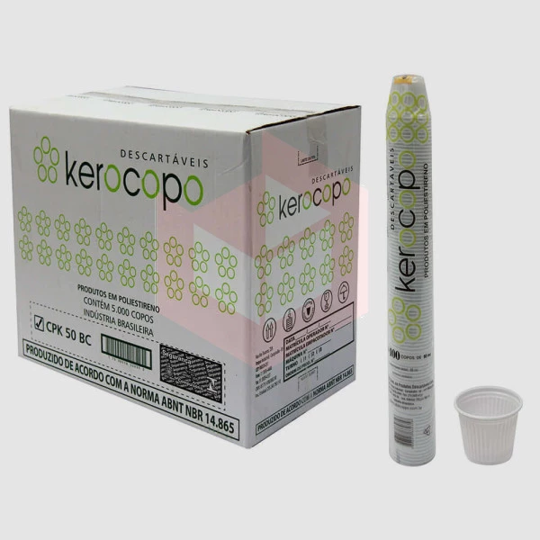 Copo Kerocopo PS branco 50ml 50x100un