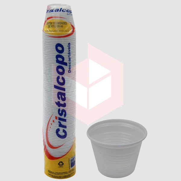 Pote Cristalcopo ps branco 100ml c/100un