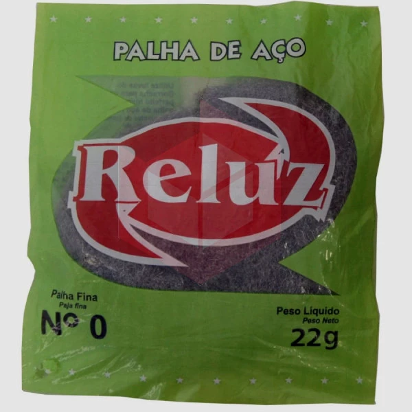 Palha de aço Reluz fina n.0 c/22g
