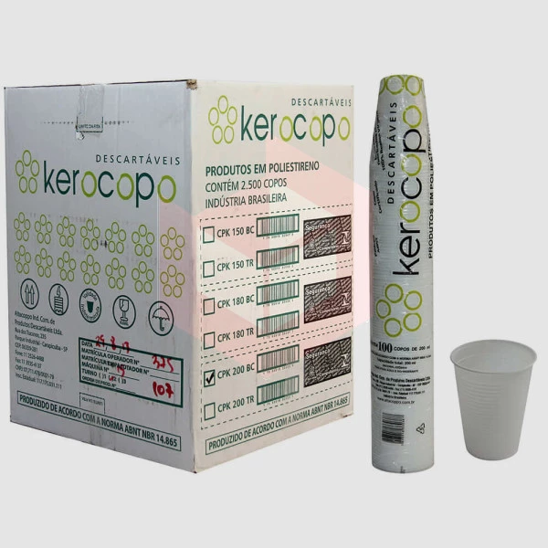 Copo Kerocopo PS branco 200ml 25x100un