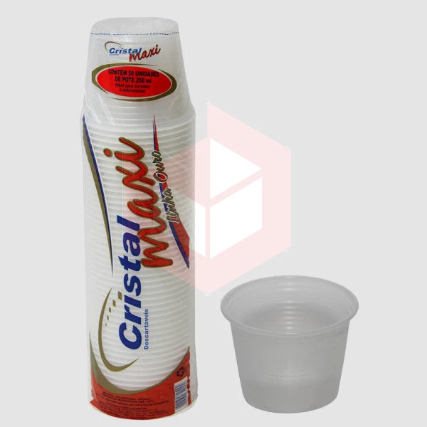 Pote Cristalcopo transparente 250ml c/50un