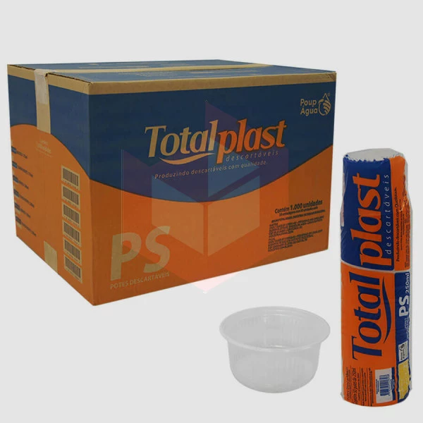 Pote Totalplast transparente 250ml 20x50un