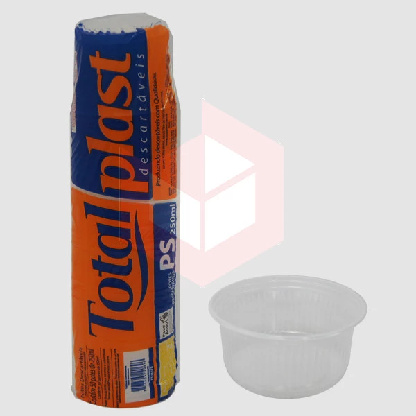 Pote Totalplast transparente 250ml c/50un