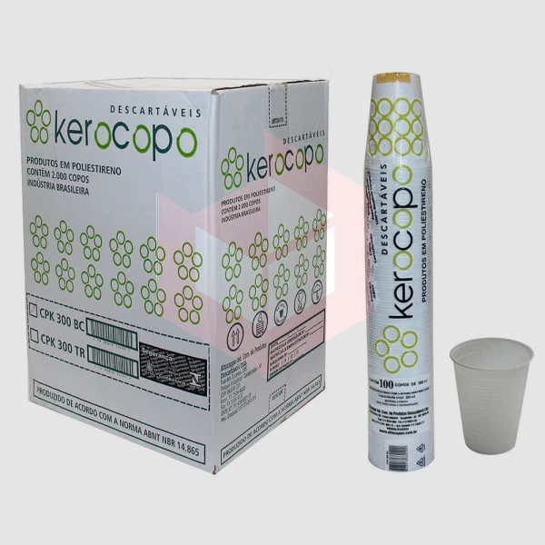 Copo Kerocopo PS branco 300ml 20x100un