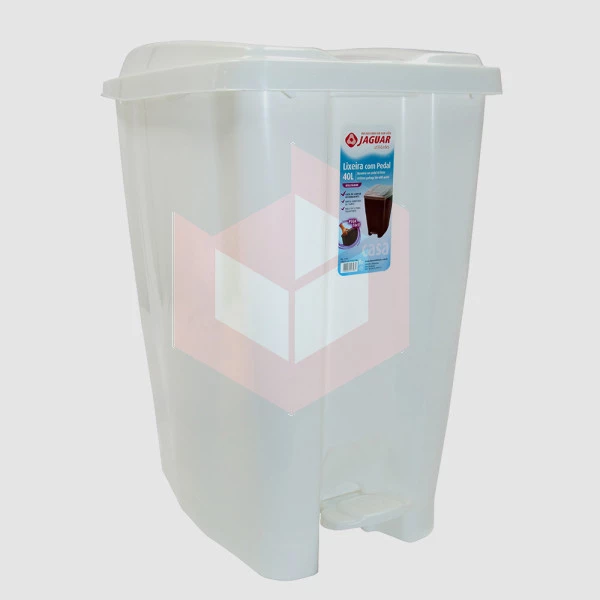 Lixeira com pedal 40l branca Jaguar R1793