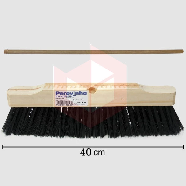 Escovão gari nylon 40cm com cabo Perovinha R.18