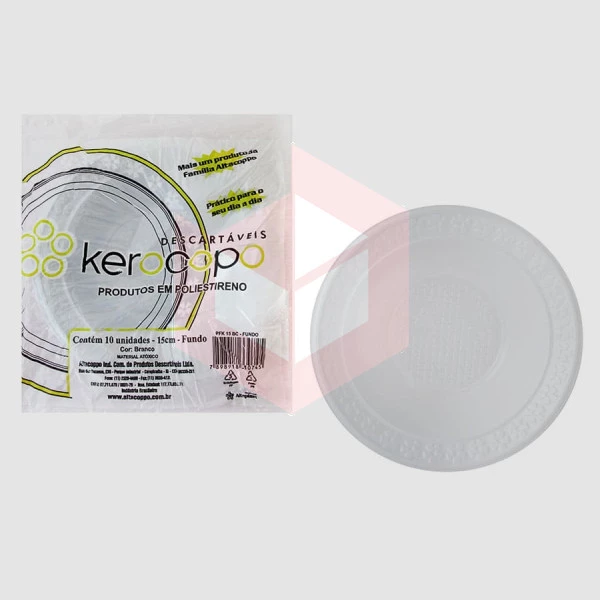 Prato Kerocopo branco 15cm fundo c/10un