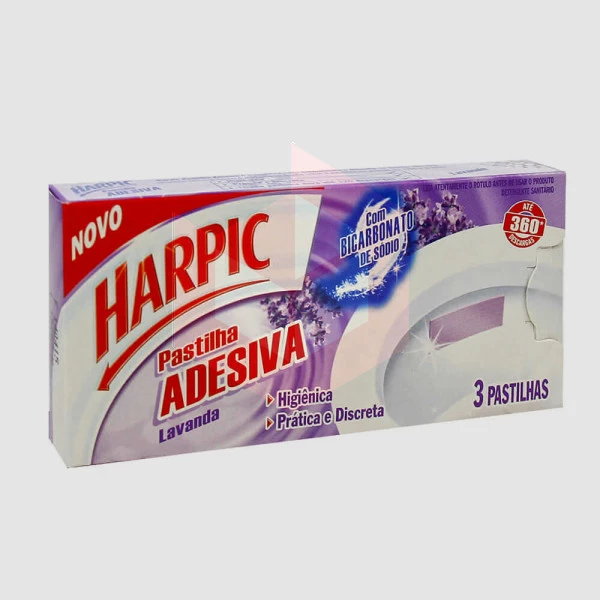 Pastilha adesiva Harpic lavanda c/3un 