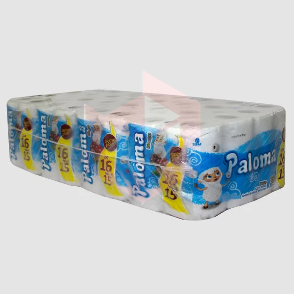Papel higienico Paloma folha simples 4pcx16rlx30m