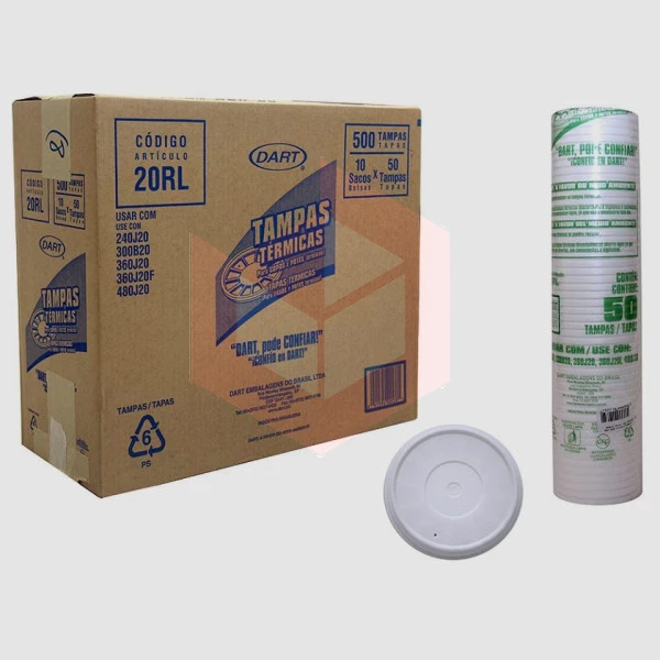 Tampa Dart isopor para pote 20RL 240 360 480ml 10x50un