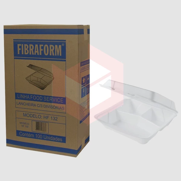 Embalagem Fibraform 3 divisorias de isopor HF132 c/100un