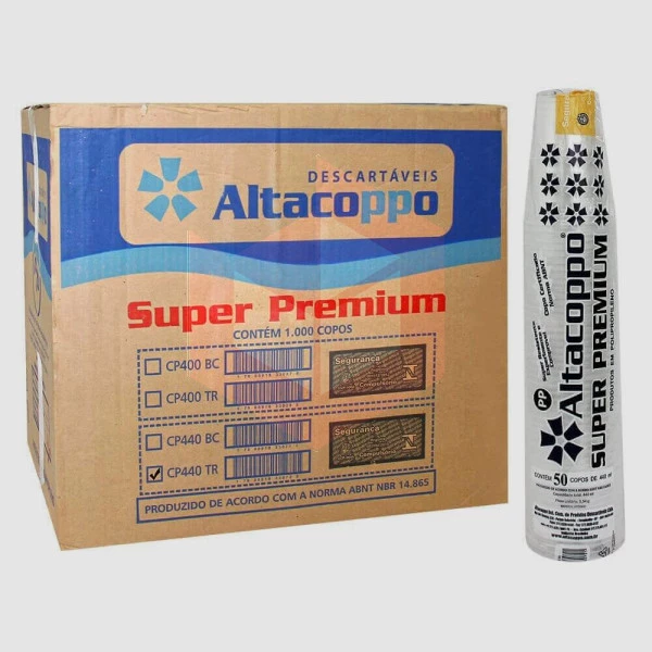 Copo Altacoppo PP transparente 440ml 20x50un
