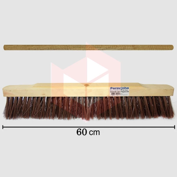 Escovão gari piaçava 60cm com cabo Perovinha