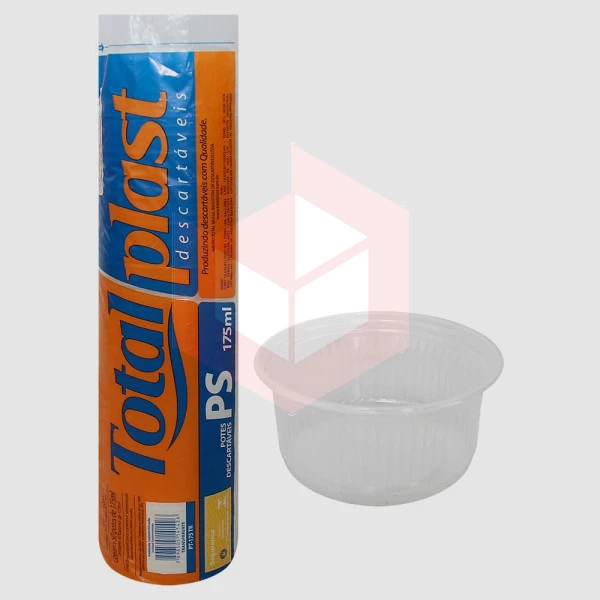Pote Totalplast transparente 175ml c/50un