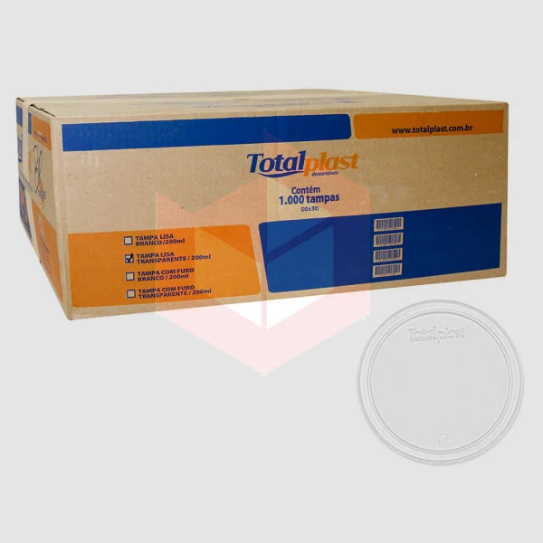 Tampa Totalplast transparente 200 250ml 20x50un