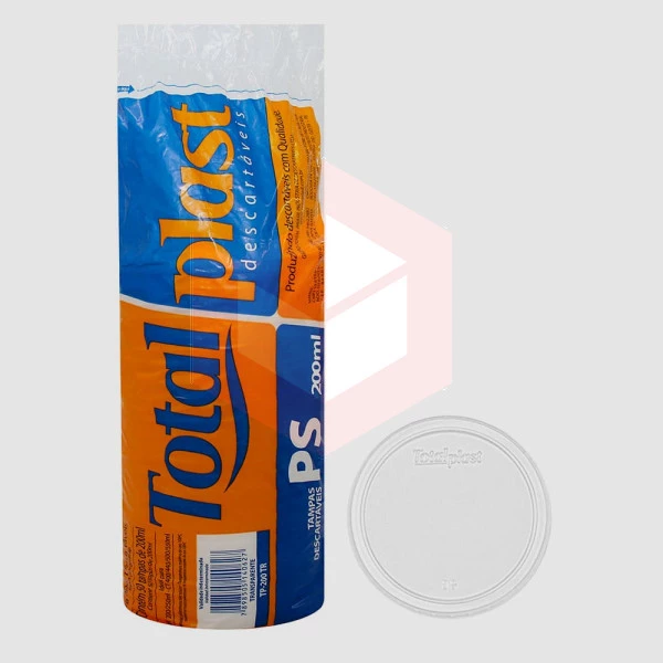 Tampa Totalplast transparente 200 250ml c/50un