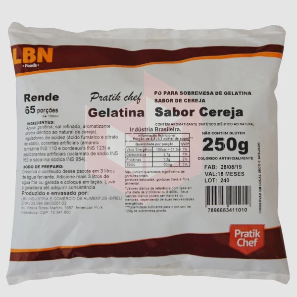 Gelatina de cereja Pratik Chef 250g