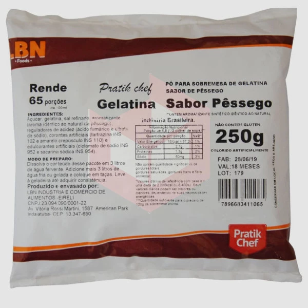 Gelatina de pêssego Pratik Chef 250g