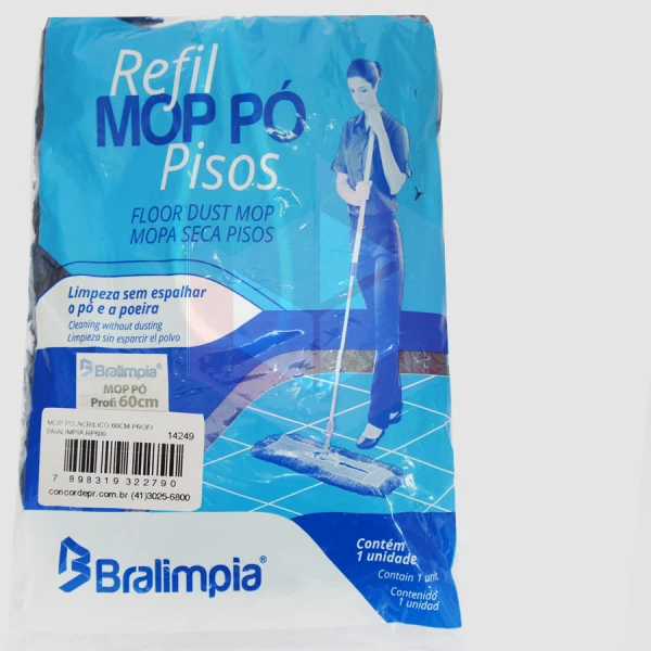 Mop pó acrílico profi Bralimpia 60cm RP600