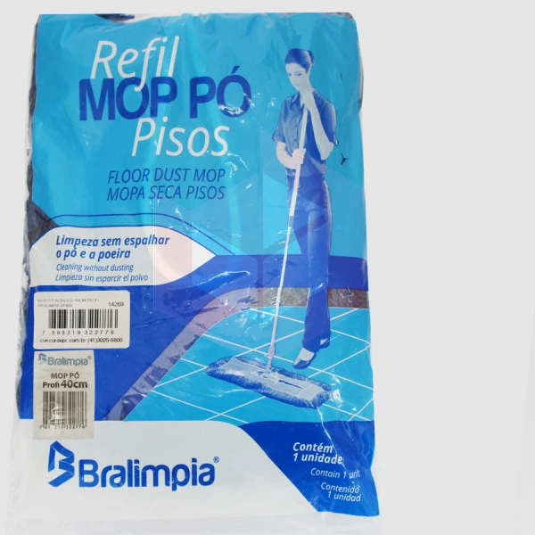 Mop pó acrílico profi Bralimpia 40cm RP400
