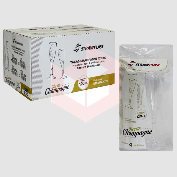 Taça champagne Straw 676 cristal 120ml 14x4un