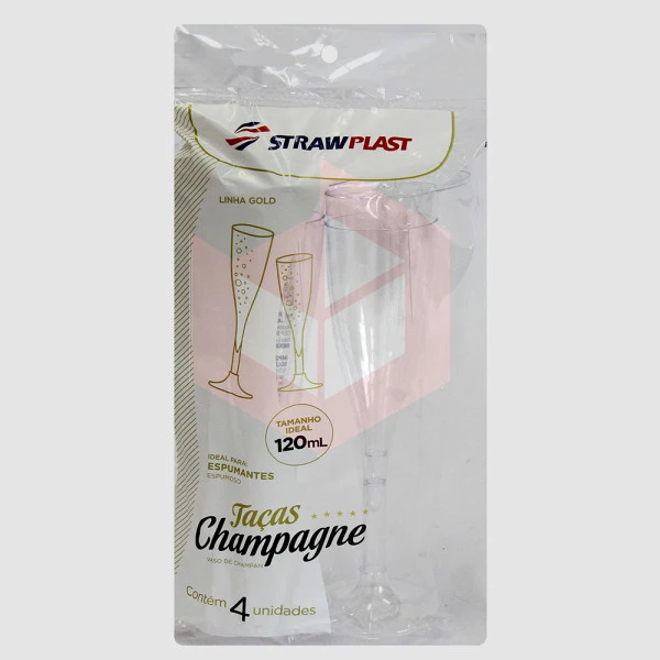 Taça champagne Straw 676 cristal 120ml c/4un