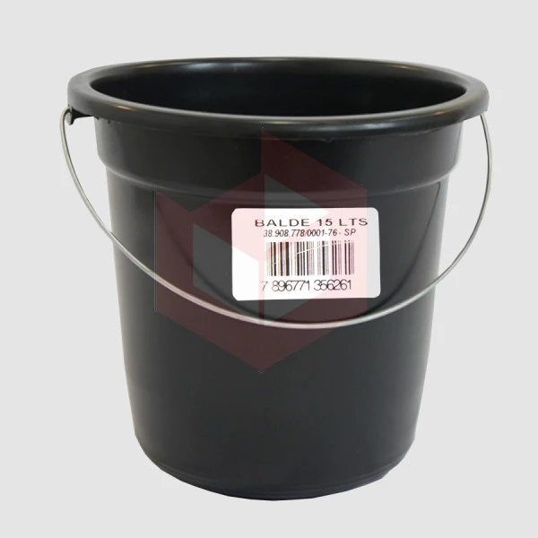 Balde plástico 15l  preto Shangrila ref.5626