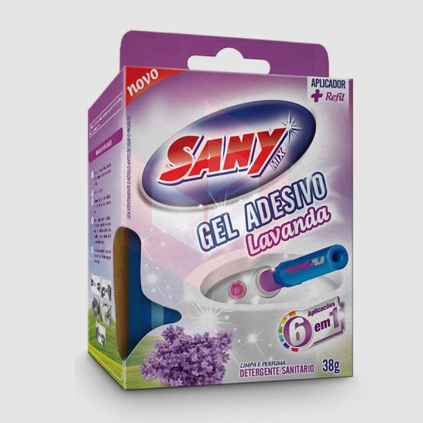 Gel adesivo c/aplicador sanitário lavanda Sany mix 38g