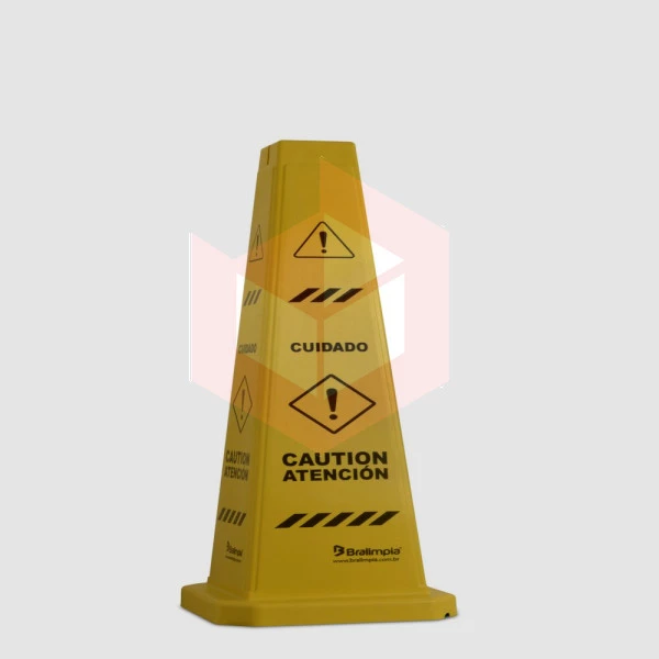 Cone de sinalização cuidado Bralimpia CONE0001